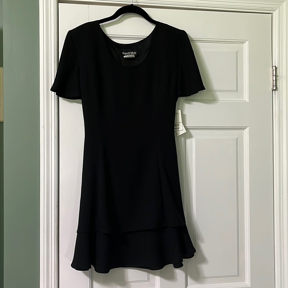 Vintage NWT Randi May Collection 1990s Y2K black mini cocktail dress